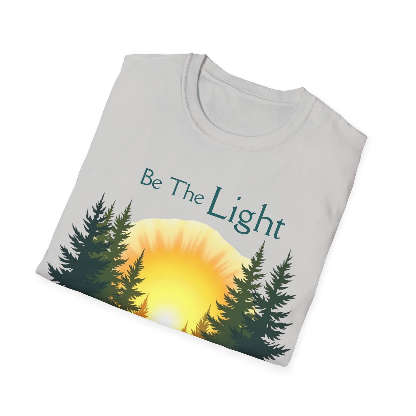 Sunrise Pine Unisex T-Shirt - Be the Light Inspirational Message