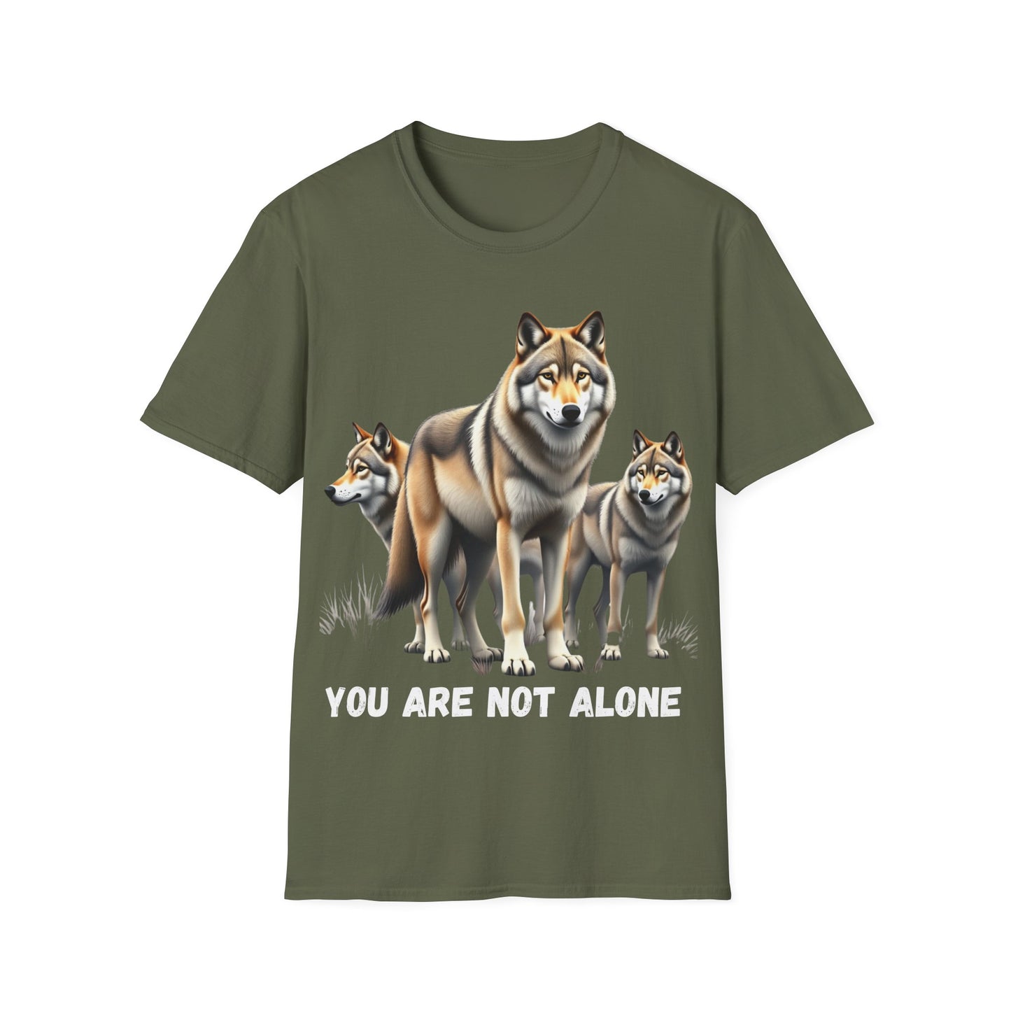 Wolf Trio Unisex T-Shirt - 'You Are Not Alone' Design