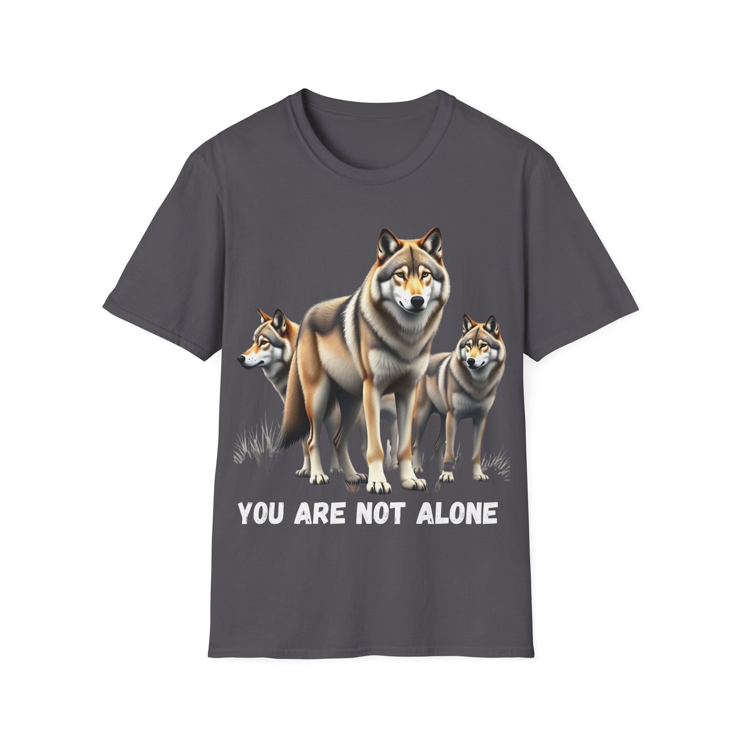 Wolf Trio Unisex T-Shirt - 'You Are Not Alone' Design