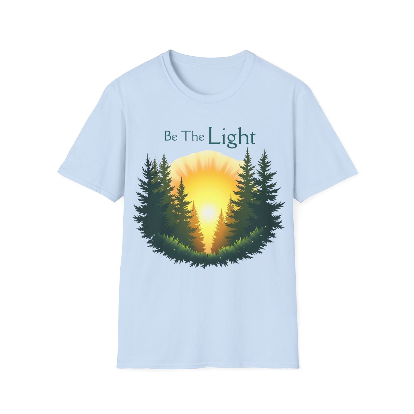 Sunrise Pine Unisex T-Shirt - Be the Light Inspirational Message