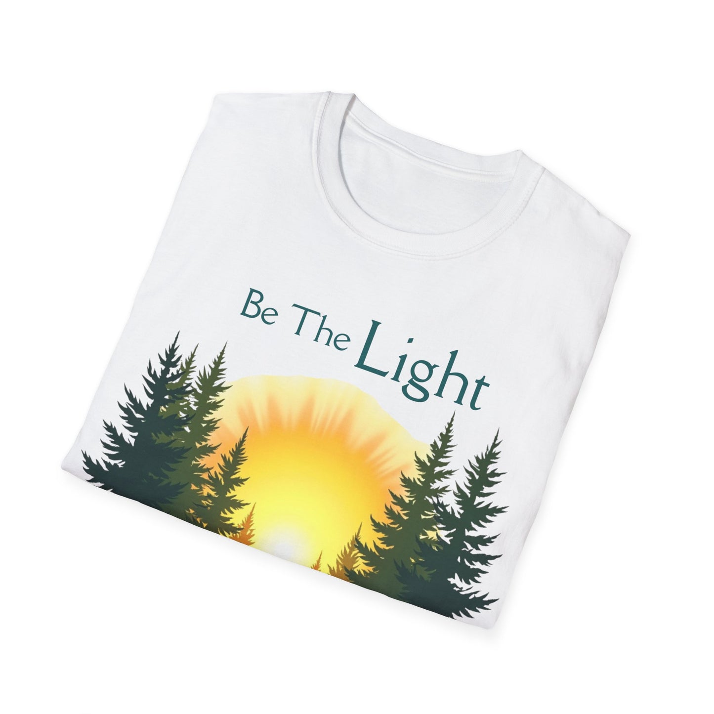 Sunrise Pine Unisex T-Shirt - Be the Light Inspirational Message