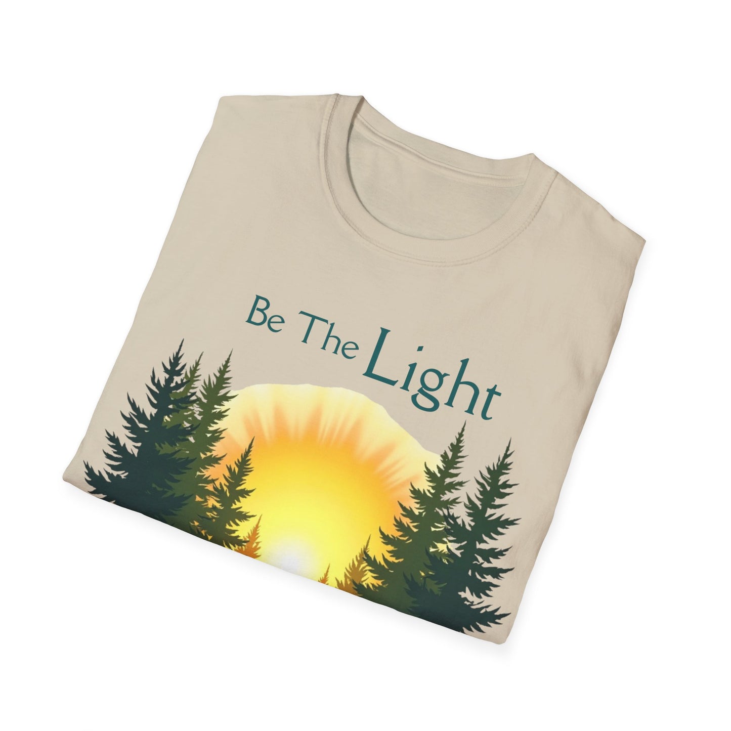 Sunrise Pine Unisex T-Shirt - Be the Light Inspirational Message