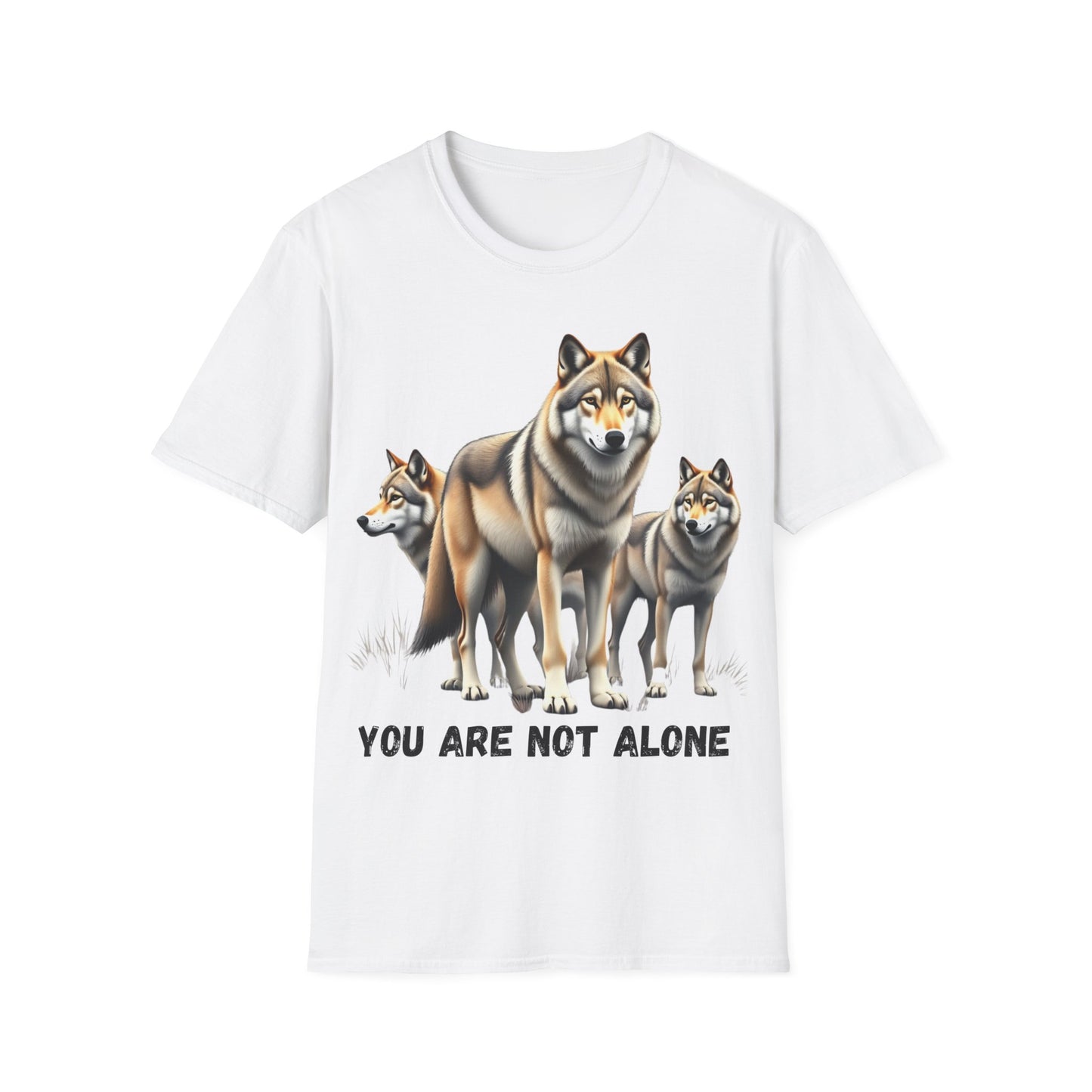 Wolf Trio Unisex T-Shirt - 'You Are Not Alone' Design