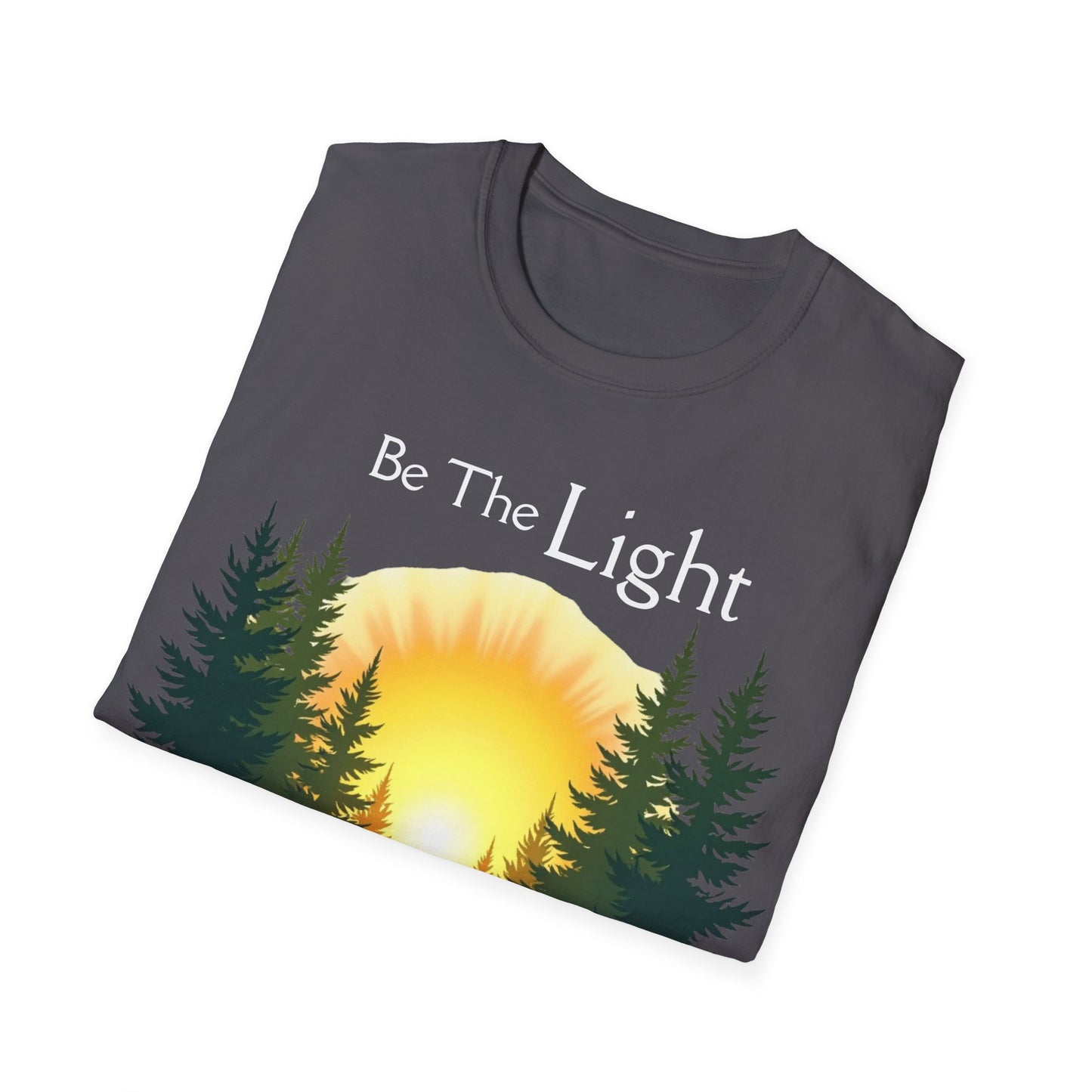 Sunrise Pine Unisex T-Shirt - Be the Light Inspirational Message