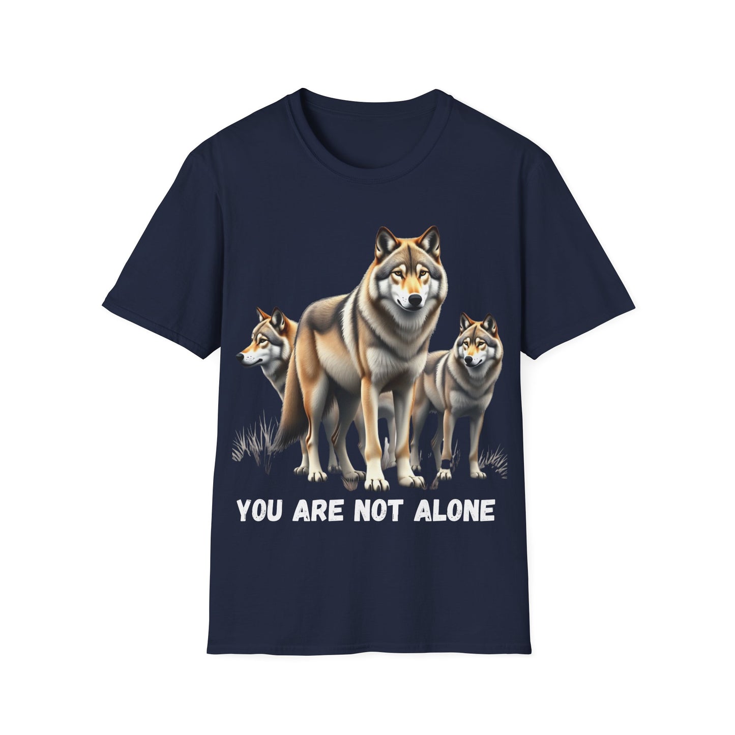 Wolf Trio Unisex T-Shirt - 'You Are Not Alone' Design