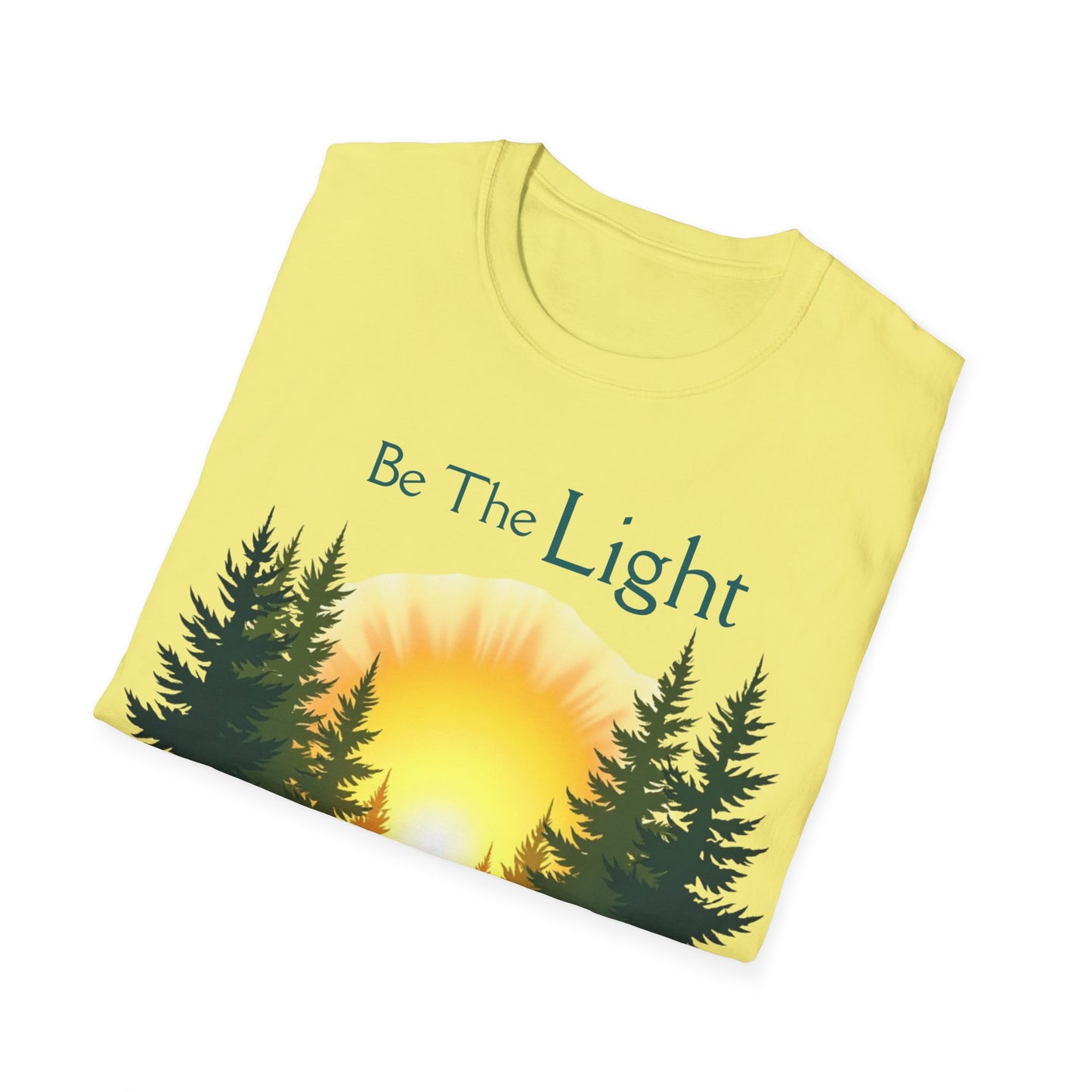 Sunrise Pine Unisex T-Shirt - Be the Light Inspirational Message