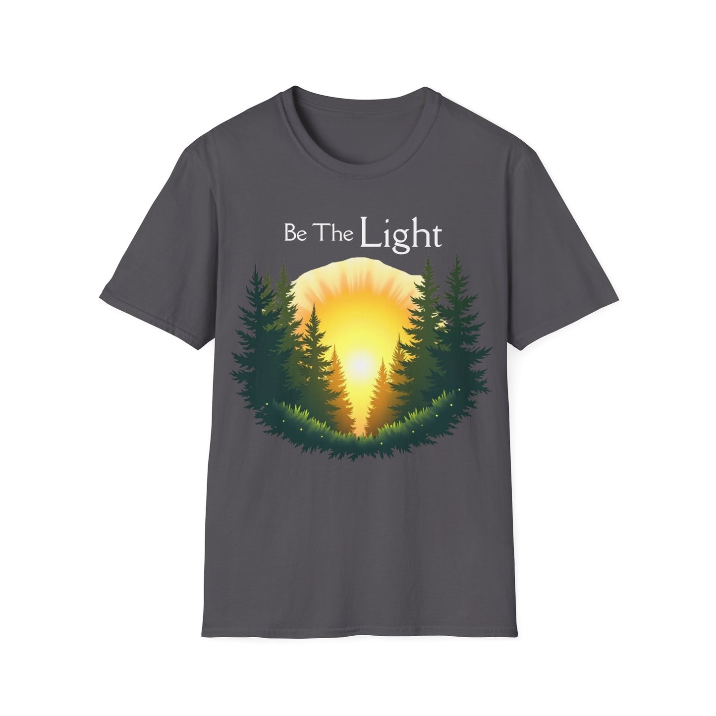Sunrise Pine Unisex T-Shirt - Be the Light Inspirational Message