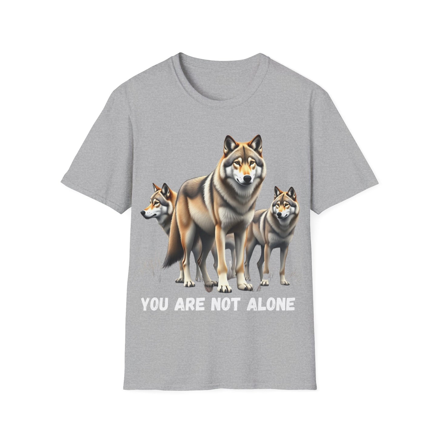 Wolf Trio Unisex T-Shirt - 'You Are Not Alone' Design