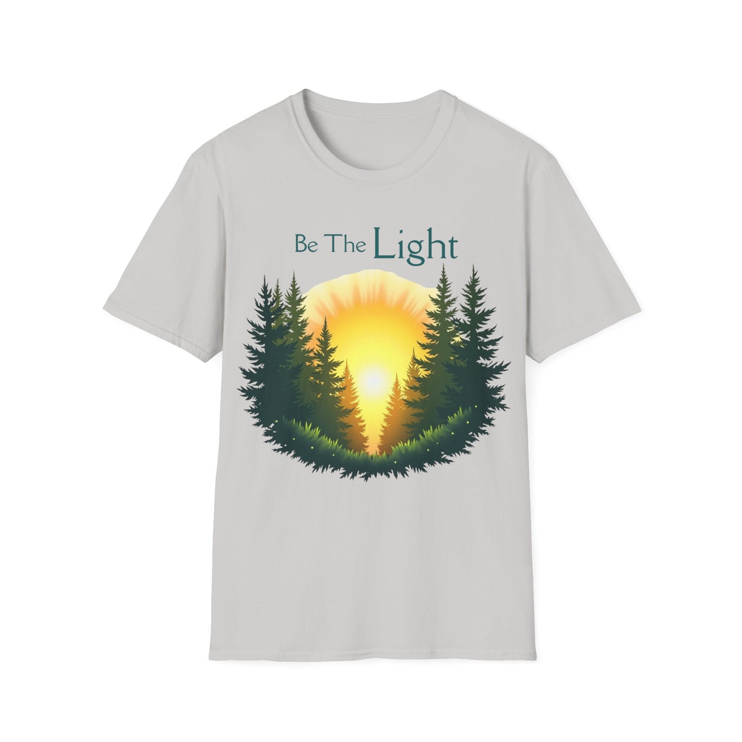 Sunrise Pine Unisex T-Shirt - Be the Light Inspirational Message