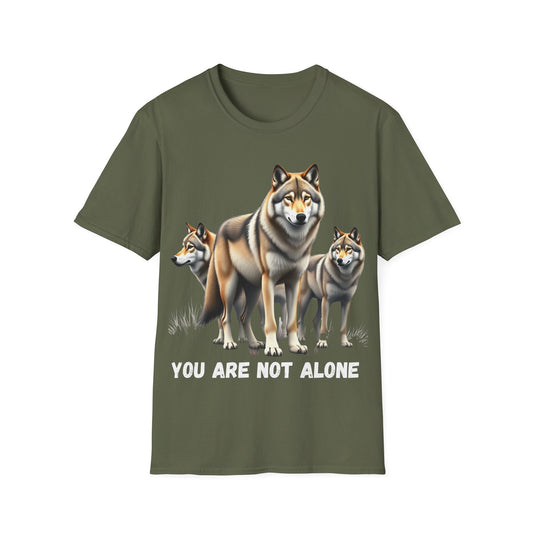 Wolf Trio Unisex T-Shirt - 'You Are Not Alone' Design